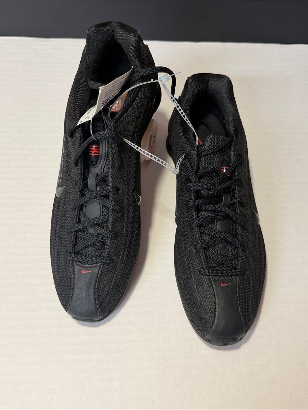 Nike Women's Shox-Black Athletic Shoes with Subtle Red Accents